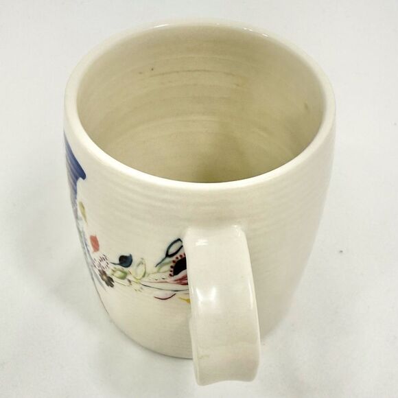 Anthropologie Starla M. Halfmann Petal Pallette Monogram N Floral Artisan Mug - Picture 5 of 16